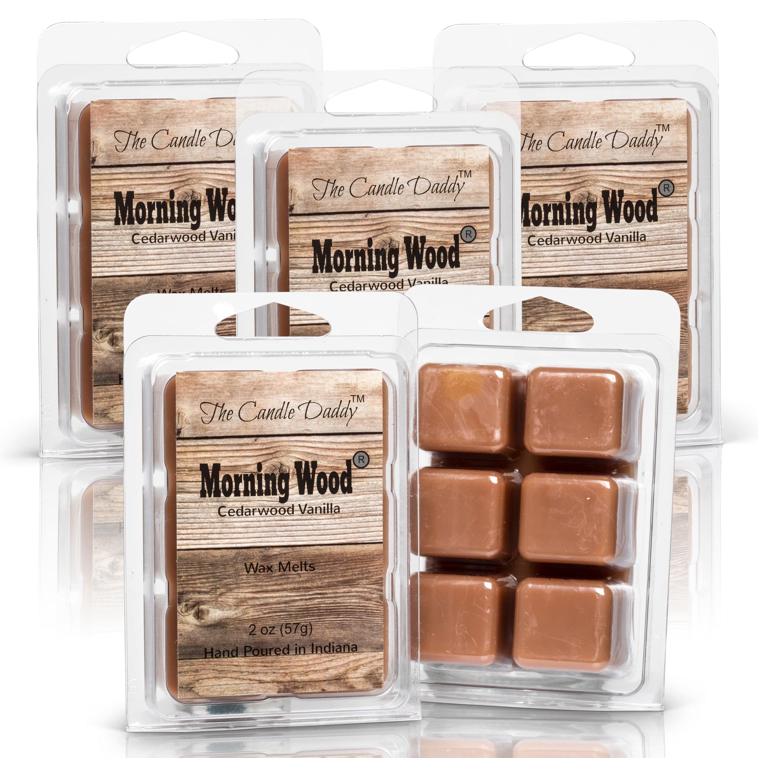 Pecker Wood - Cedar and Vanilla Scented - Maximum Scent Wax Cubes/Melts- 1  Pack -2 Ounces- 6 Cubes