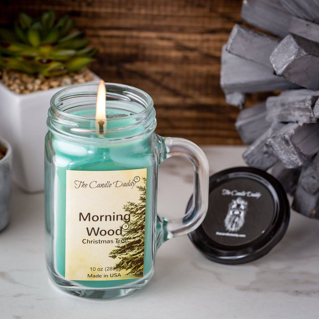 Morning Wood- Christmas Tree Scented Candle- Funny 10 oz- Made in USA - The Candle Daddy