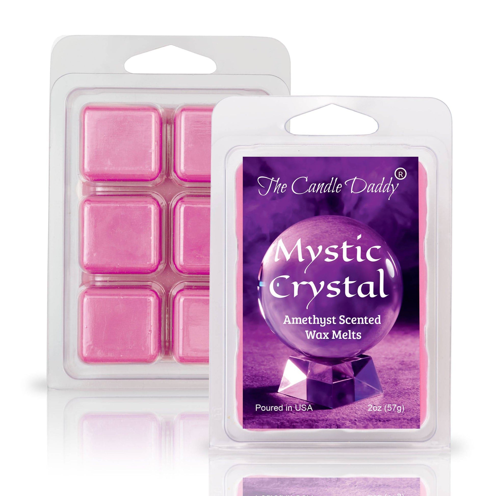 Mystic Crystal - Amethyst Crystal Scented Wax Melt - 1 Pack - 2 Ounces - 6 Cubes - The Candle Daddy