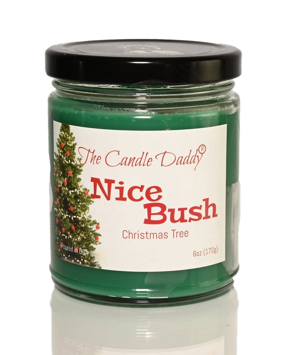 Nice Bush Holiday Candle - Funny Blue Spruce Scented Candle - Funny Holiday Candle for Christmas, New Years - Long Burn Time, Holiday Fragrance, Hand Poured in USA - 6oz - The Candle Daddy