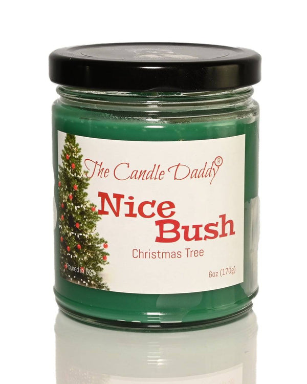 FREE SHIPPING - Nice Bush Holiday Candle - Funny Blue Spruce Scented Candle - Funny Holiday Candle for Christmas, New Years - Long Burn Time, Holiday Fragrance, Hand Poured in USA - 6oz