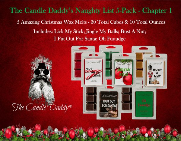 Christmas Naughty List 5 Pack - Chapter 1 - 5 Amazing Christmas Wax Melts - 30 Total Cubes - 10 Total Ounces - The Candle Daddy