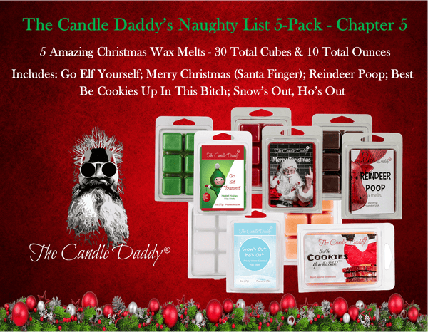FREE SHIPPING - Christmas Naughty List 5 Pack - Chapter 5 - 5 Amazing Christmas Wax Melts - 30 Total Cubes - 10 Total Ounces