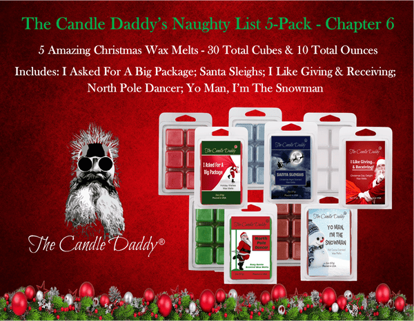 FREE SHIPPING - Christmas Naughty List 5 Pack - Chapter 6 - 5 Amazing Christmas Wax Melts - 30 Total Cubes - 10 Total Ounces