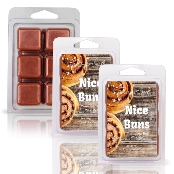 Nice Buns - Sticky Cinnamon Bun Scented Wax Melt - 1 Pack - 2 Ounces - 6 Cubes - The Candle Daddy