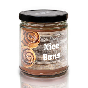Nice Buns - Sticky Cinnamon Buns Scented - Funny 6 Oz Jar Candle - 40 Hour Burn Time - The Candle Daddy