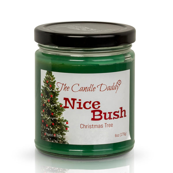 Nice Bush Holiday Candle - Funny Blue Spruce Scented Candle - Funny Holiday Candle for Christmas, New Years - Long Burn Time, Holiday Fragrance, Hand Poured in USA - 6oz - The Candle Daddy