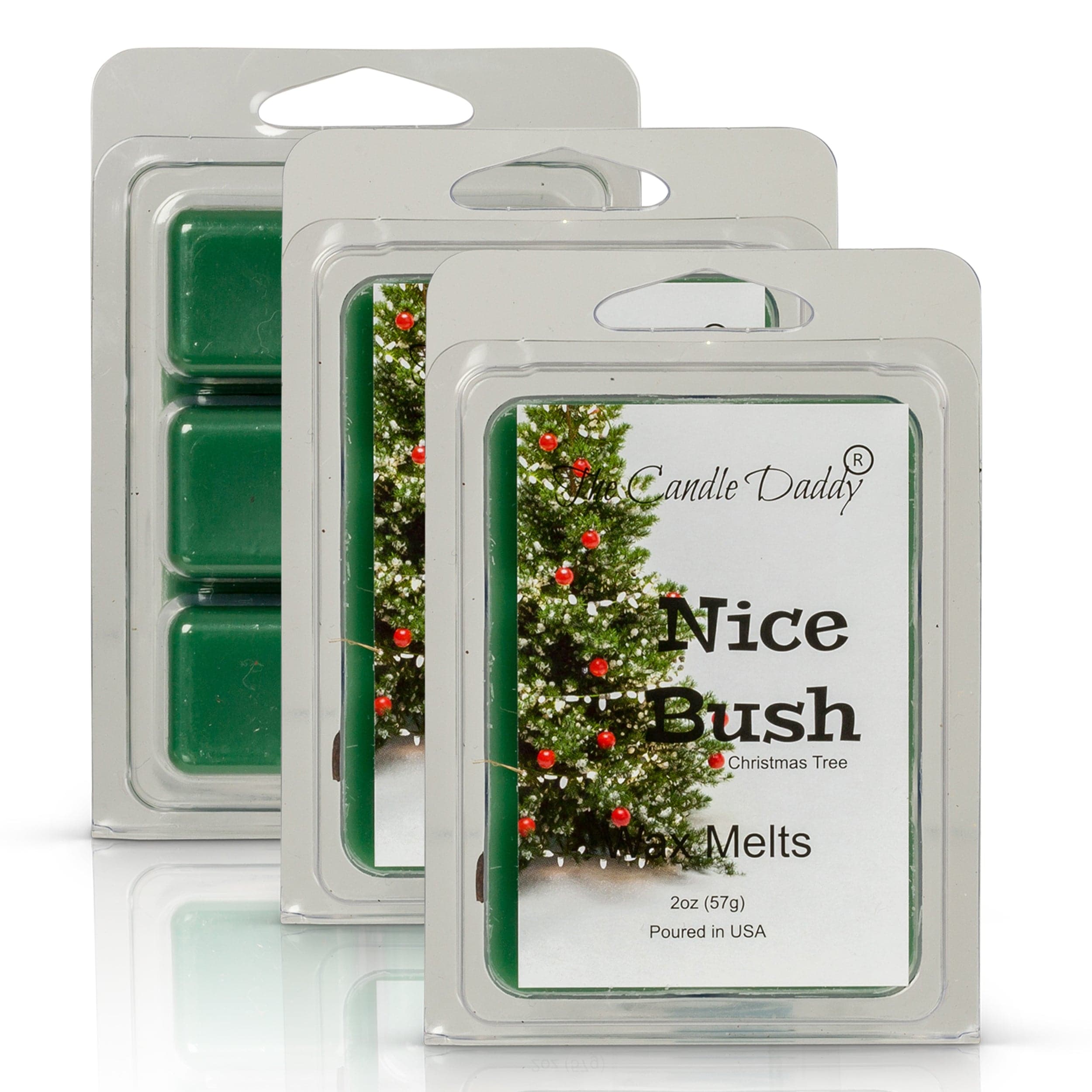 Pine Highly Scented Wax Melts Variety Pack - Bayberry Fir, Christmas Tree, Mistletoe Moments, Green