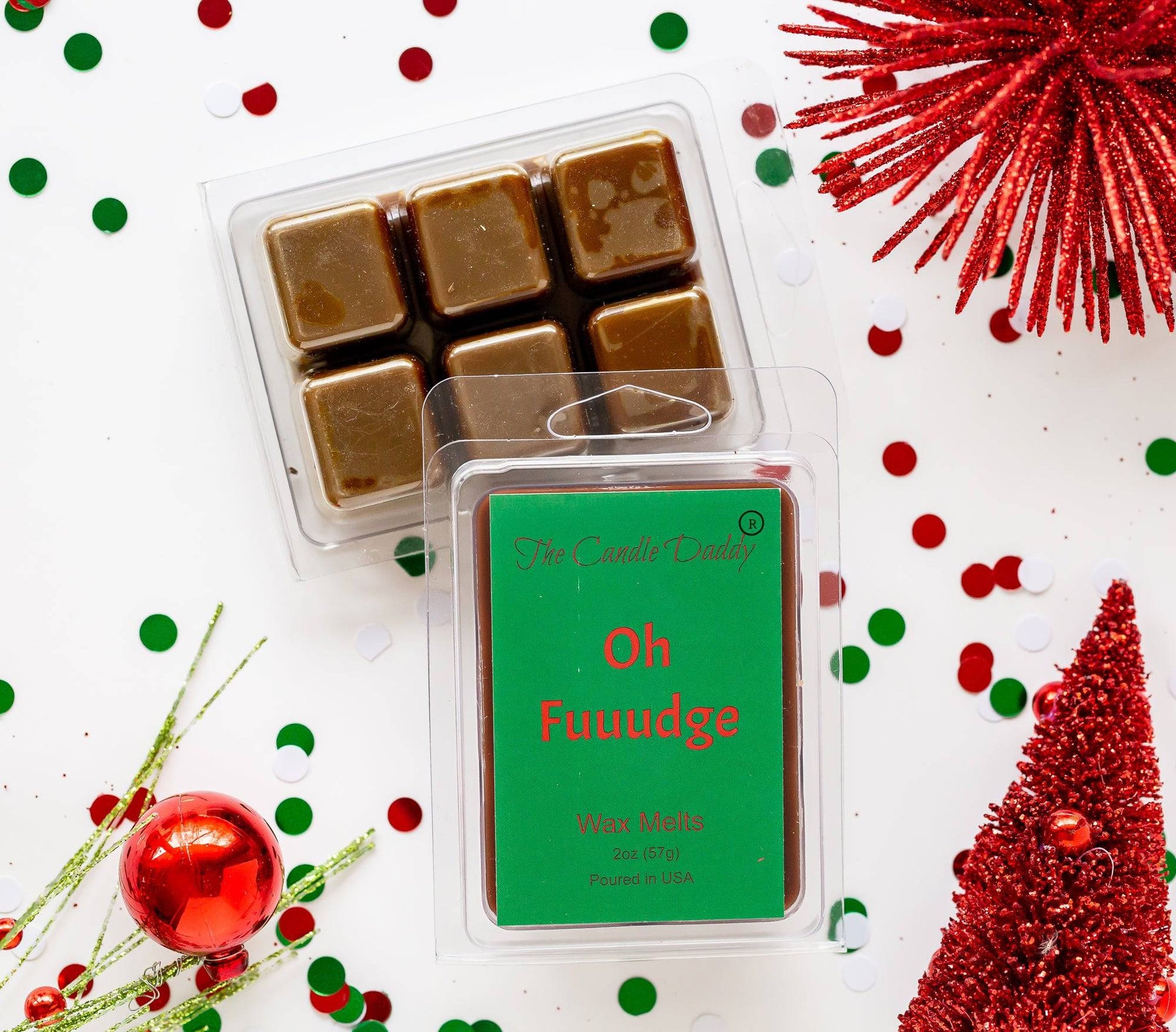 5 Pack - Oh Fuuudge!- Funny Christmas Chocolate Fudge Scented Wax Melts - 2 Ounces x 5 Packs = 10 Ounces - The Candle Daddy