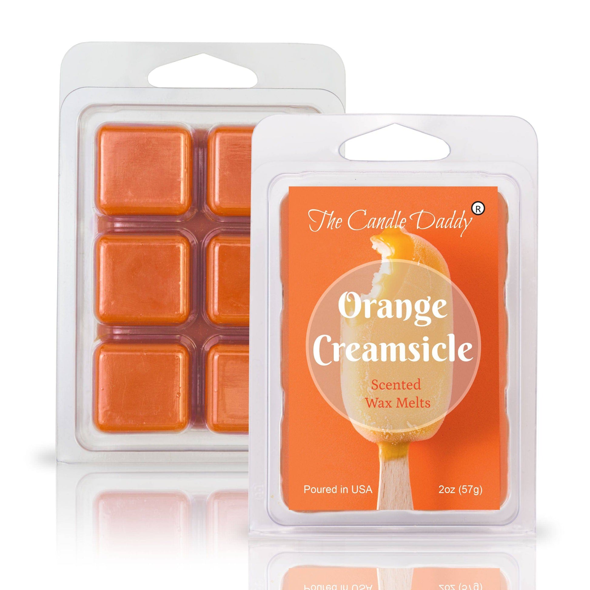 Orange Creamsicle - Orange and Cream Frozen Treat Scented Wax Melt - 1 Pack - 2 Ounces - 6 Cubes - The Candle Daddy
