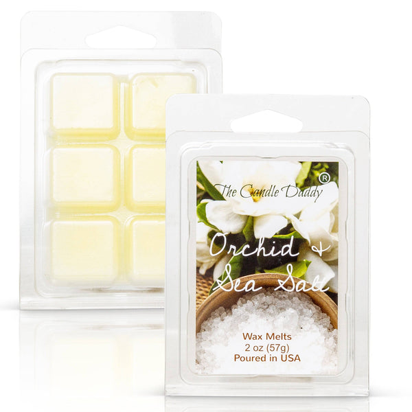 Orchid & Sea Salt - Crisp Floral Orchid & Sea Salt Scented Melt- Maximum Scent Wax Cubes/Melts- 1 Pack -2 Ounces- 6 Cubes - The Candle Daddy