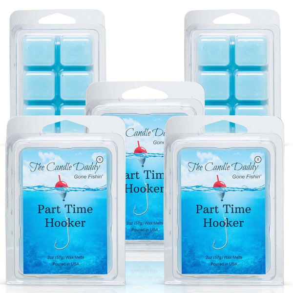 5 Pack - The Candle Daddy's Gone Fishin' - Part Time Hooker - Water's Edge Scented Melt- Maximum Scent Wax Cubes/Melts - 2 Ounces x 5 Packs = 10 Ounces