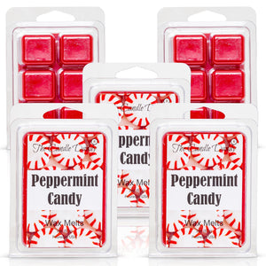 5 Pack - Peppermint Stick Scented Wax Melt - 2 Ounces x 5 Packs = 10 Ounces - The Candle Daddy