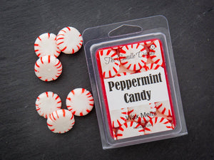 Peppermint Candy - Minty Fresh Scented Melt - Maximum Scent Wax Cubes/Melts- 1 Pack -2 Ounces- 6 Cubes - The Candle Daddy