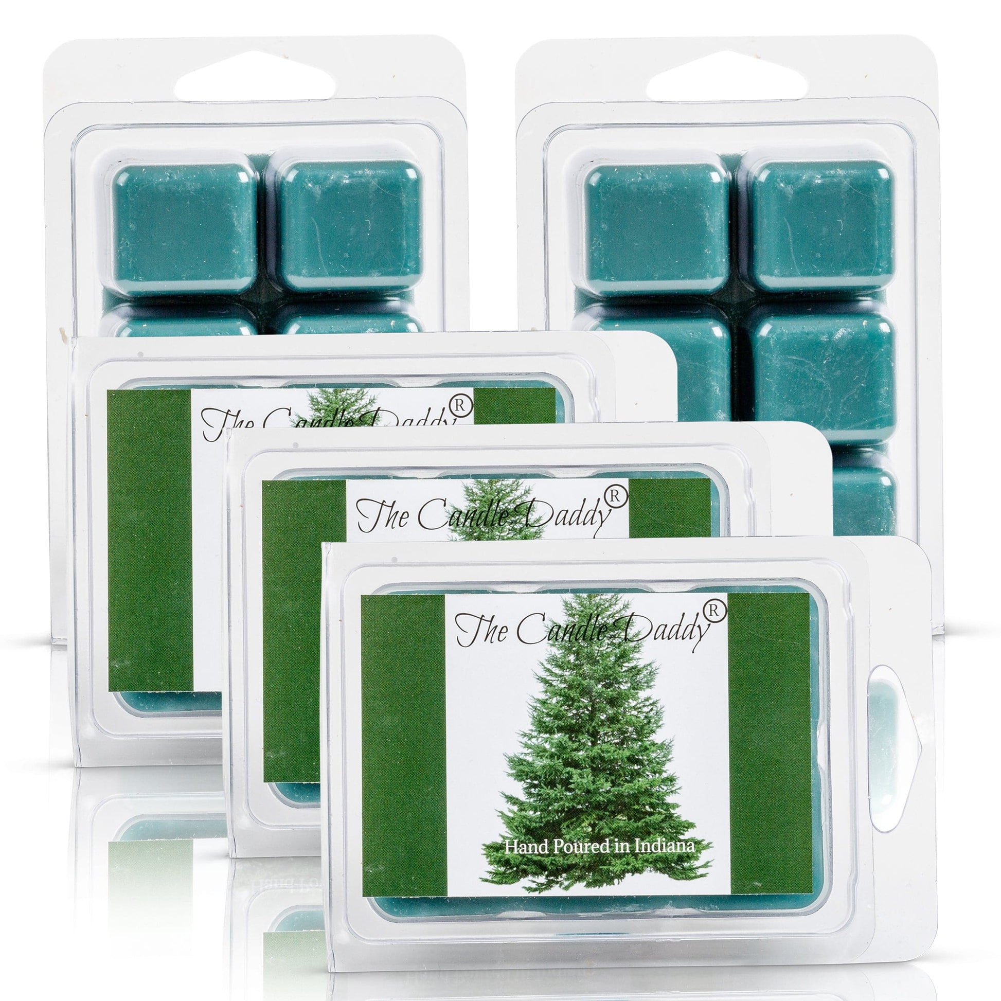 5 Pack - Pine Tree - Blue Spruce Scented Christmas Wax Melt - 2 Ounces x 5 Packs = 10 Ounces - The Candle Daddy