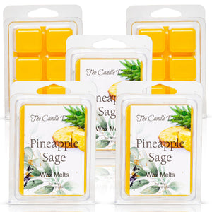 5 Pack - Pineapple Sage - Tropical Herbal Scented Melt- Maximum Scent Wax Cubes/Melts - 2 Ounces x 5 Packs = 10 Ounces - The Candle Daddy