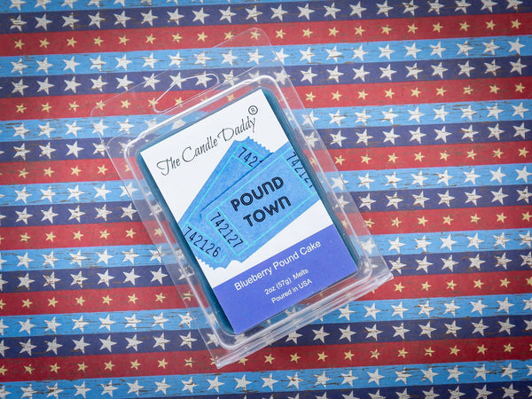 Now Entering: Pound Town, USA - Blueberry Pound Cake Scented Melt - Maximum  Scent Wax Cubes/Melts - 1 Pack - 2 Ounces - 6 Cubes