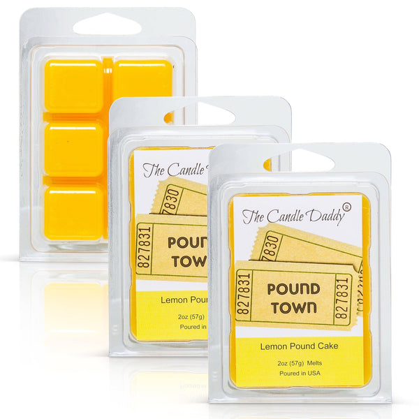 FREE SHIPPING - One Way Ticket To Pound Town - Lemon Pound Cake Scented Melt- Maximum Scent Wax Cubes/Melts- 1 Pack -2 Ounces- 6 Cubes