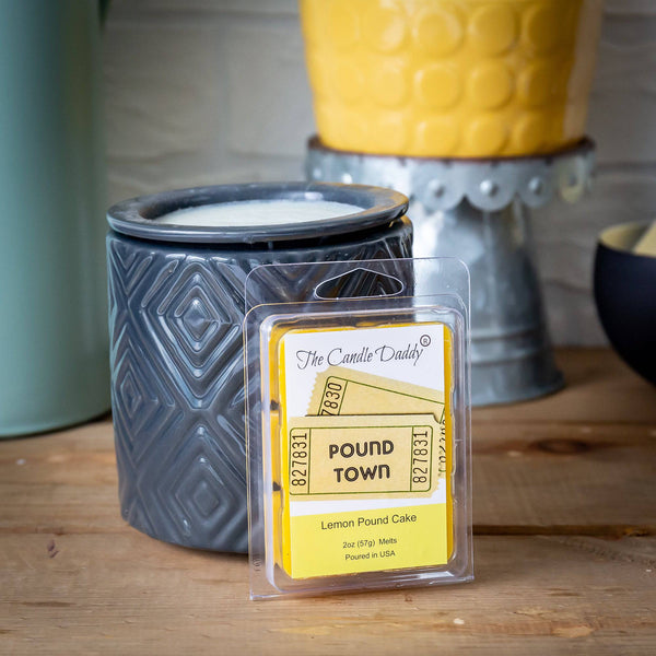 One Way Ticket To Pound Town - Lemon Pound Cake Scented Melt- Maximum Scent Wax Cubes/Melts- 1 Pack -2 Ounces- 6 Cubes - The Candle Daddy