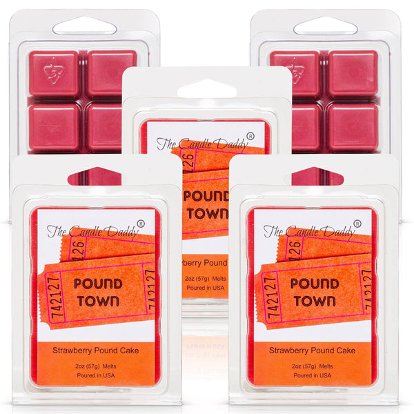 5 Pack - Two Tickets To Pound Town - Strawberry Pound Cake Scented Melt - Maximum Scent Wax Cubes/Melts - 2 Ounces x 5 Packs = 10 Ounces - The Candle Daddy