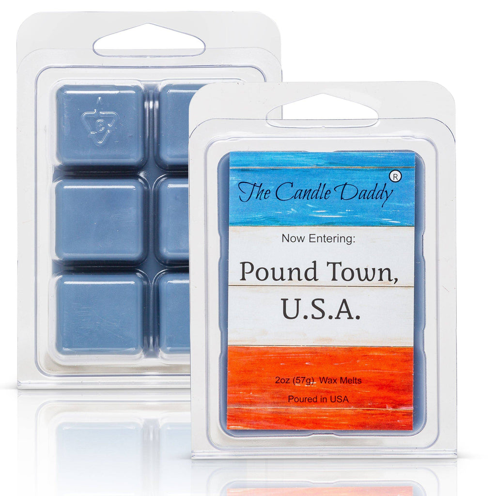 Now Entering: Pound Town, USA - Blueberry Pound Cake Scented Melt - Maximum Scent Wax Cubes/Melts - 1 Pack - 2 Ounces - 6 Cubes - The Candle Daddy