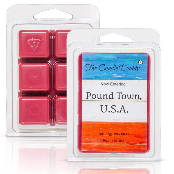 Now Entering: Pound Town, USA Red, White and Blue 3 Pack Trio - Blueberry, Strawberry and Vanilla Pound Cake Scented Melt - Maximum Scent Wax Cubes/Melts - 3 Pack - 6 Ounces - 18 Cubes - The Candle Daddy
