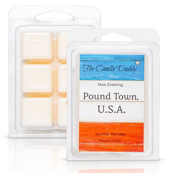 FREE SHIPPING - Now Entering: Pound Town, USA Red, White and Blue 3 Pack Trio - Blueberry, Strawberry and Vanilla Pound Cake Scented Melt - Maximum Scent Wax Cubes/Melts - 3 Pack - 6 Ounces - 18 Cubes
