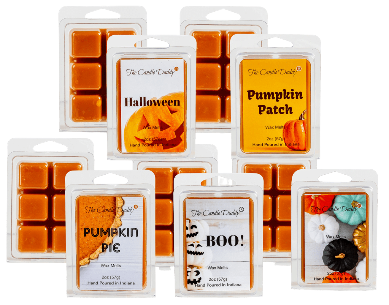 Pumpkin Spice Lovers 5 Pack -  5 Amazing Fall Wax Melts - 30 Total Cubes - 10 Total Ounces - The Candle Daddy