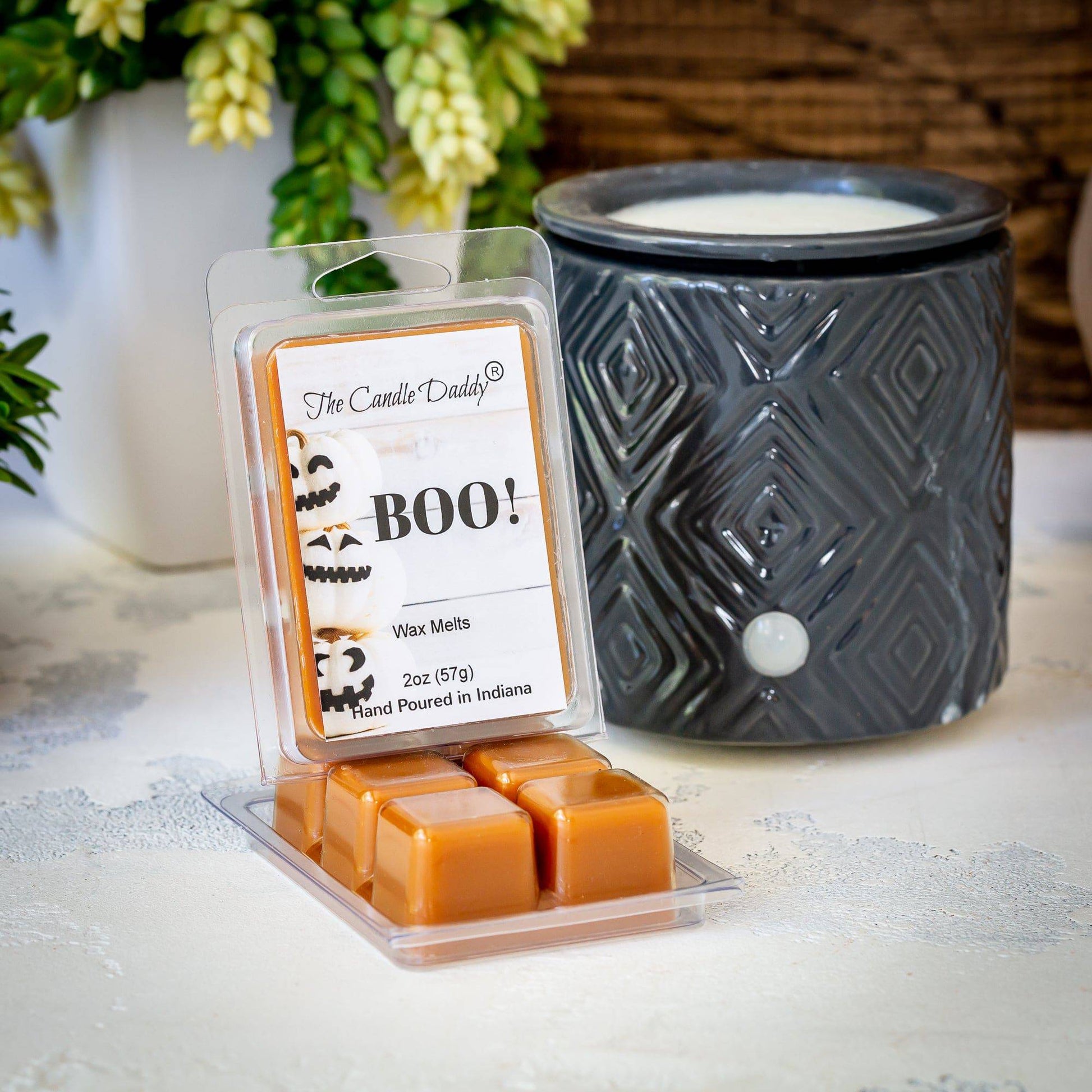 Boo! - Pumpkin Spice Scented Wax Melts - 1 Pack - 2 Ounces - 6 Cubes - The Candle Daddy