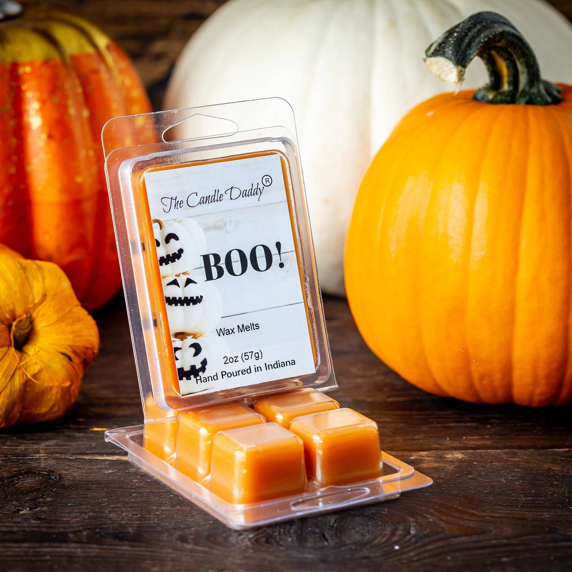 Boo! - Pumpkin Spice Scented Wax Melts - 1 Pack - 2 Ounces - 6 Cubes - The Candle Daddy