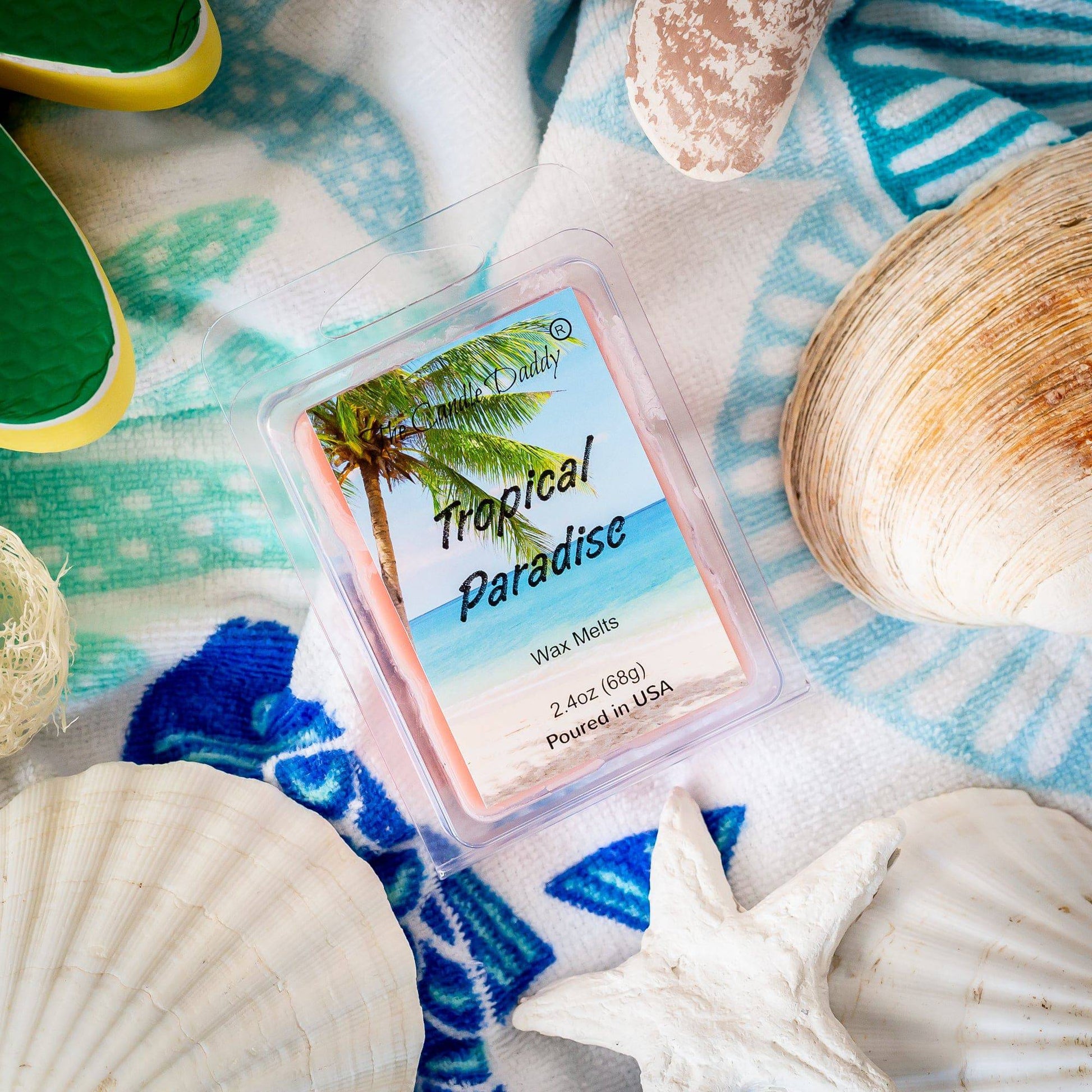 5 Pack - Tropical Paradise Scented Wax Melt Cubes - 2 Oz x 5 Packs = 10 Ounces - The Candle Daddy