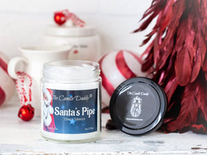 Santas Pipe Holiday Candle - Funny Cherry Tobacco Scented Candle - Funny Holiday Candle for Christmas, New Years - Long Burn Time, Holiday Fragrance, Hand Poured in USA - 6oz - The Candle Daddy