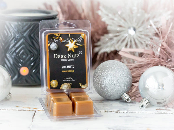 Deez Nutz -Holiday Christmas Edition - Banana Nut Bread Scented Wax Melts - 1 Pack - 2 Ounces - 6 Cubes - The Candle Daddy