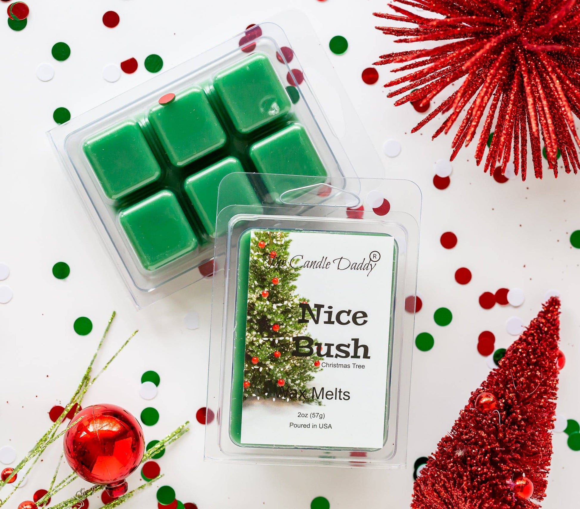 Nice Bush - Pine Christmas Tree Scented Wax Melt - 1 Pack - 2 Ounces - 6 Cubes - The Candle Daddy