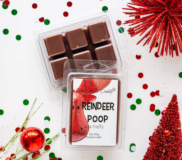 Reindeer Poop - Funny Christmas Coffee Scented - 1 Pack - 2 Ounces - 6 Cubes - The Candle Daddy