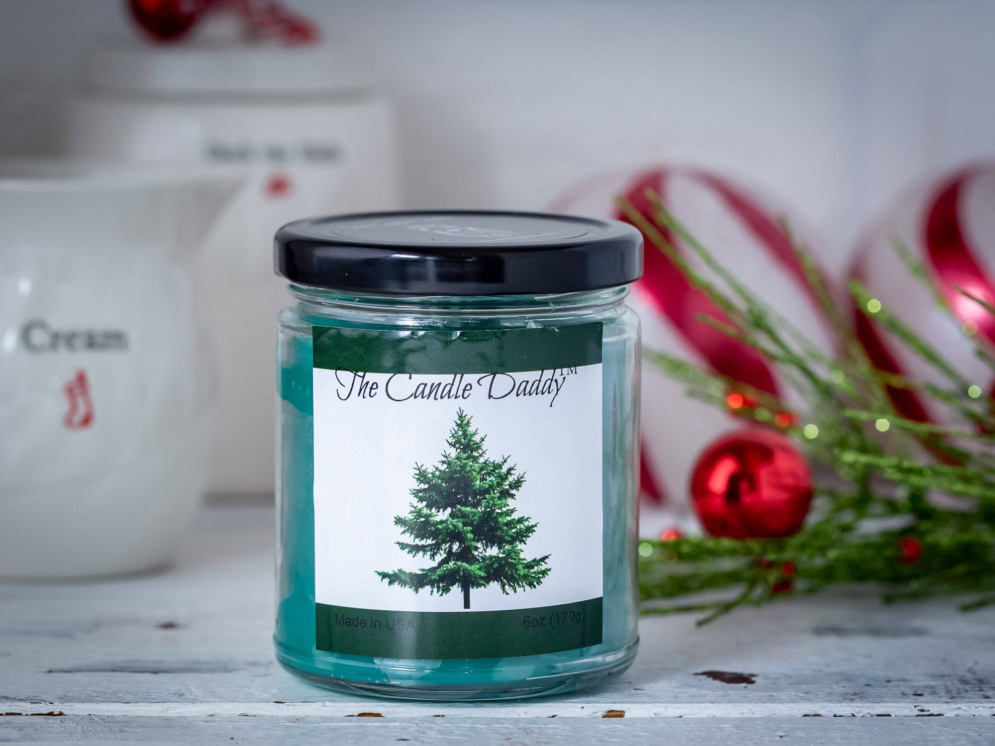 Pine Tree Christmas Holiday Candle - Funny Blue Spruce Pine Tree