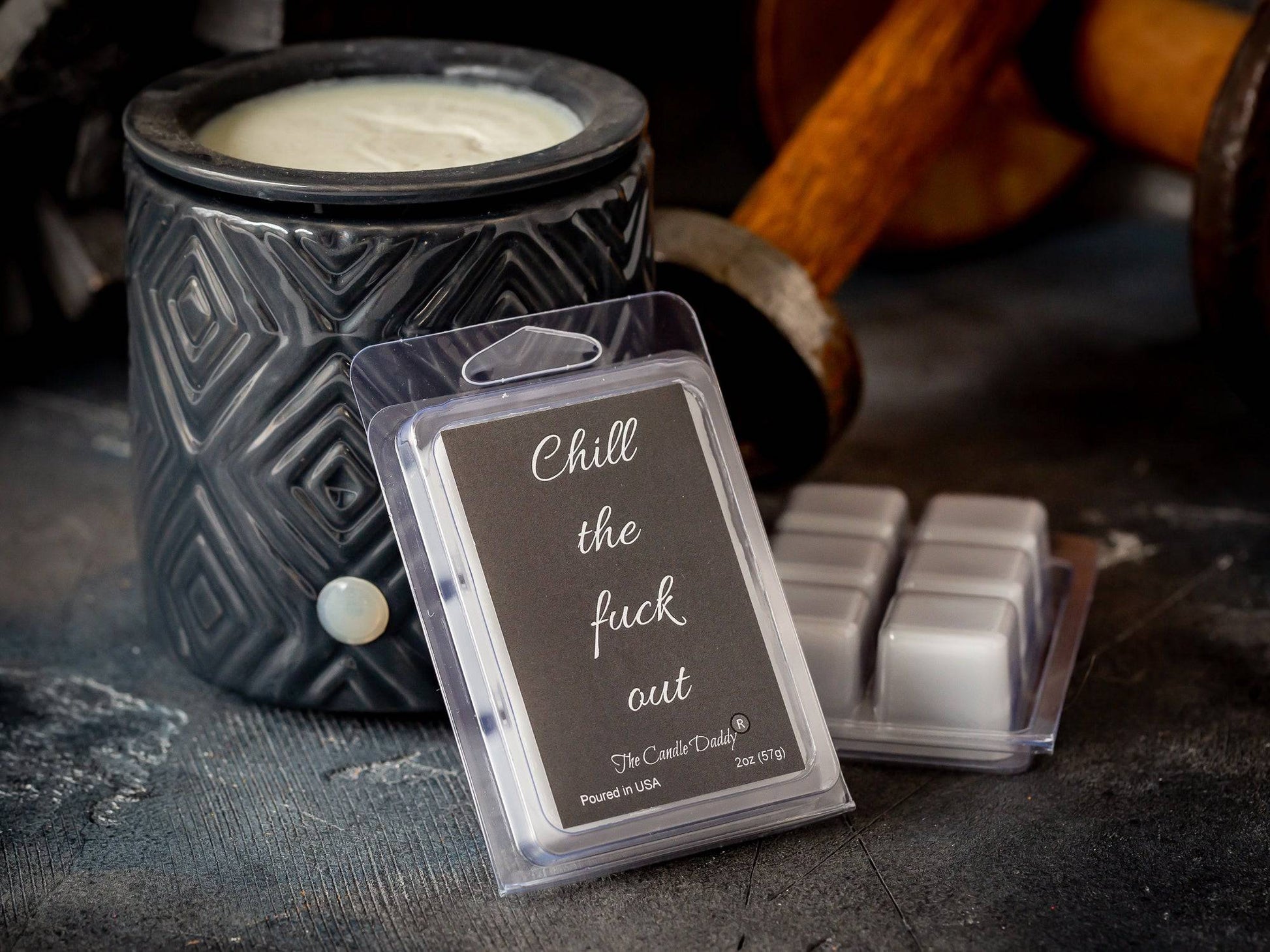 Chill the Fuck Out - Eucalyptus Mint Scented Melt- 1 Pack - 2 Ounces- 6 Cubes - The Candle Daddy