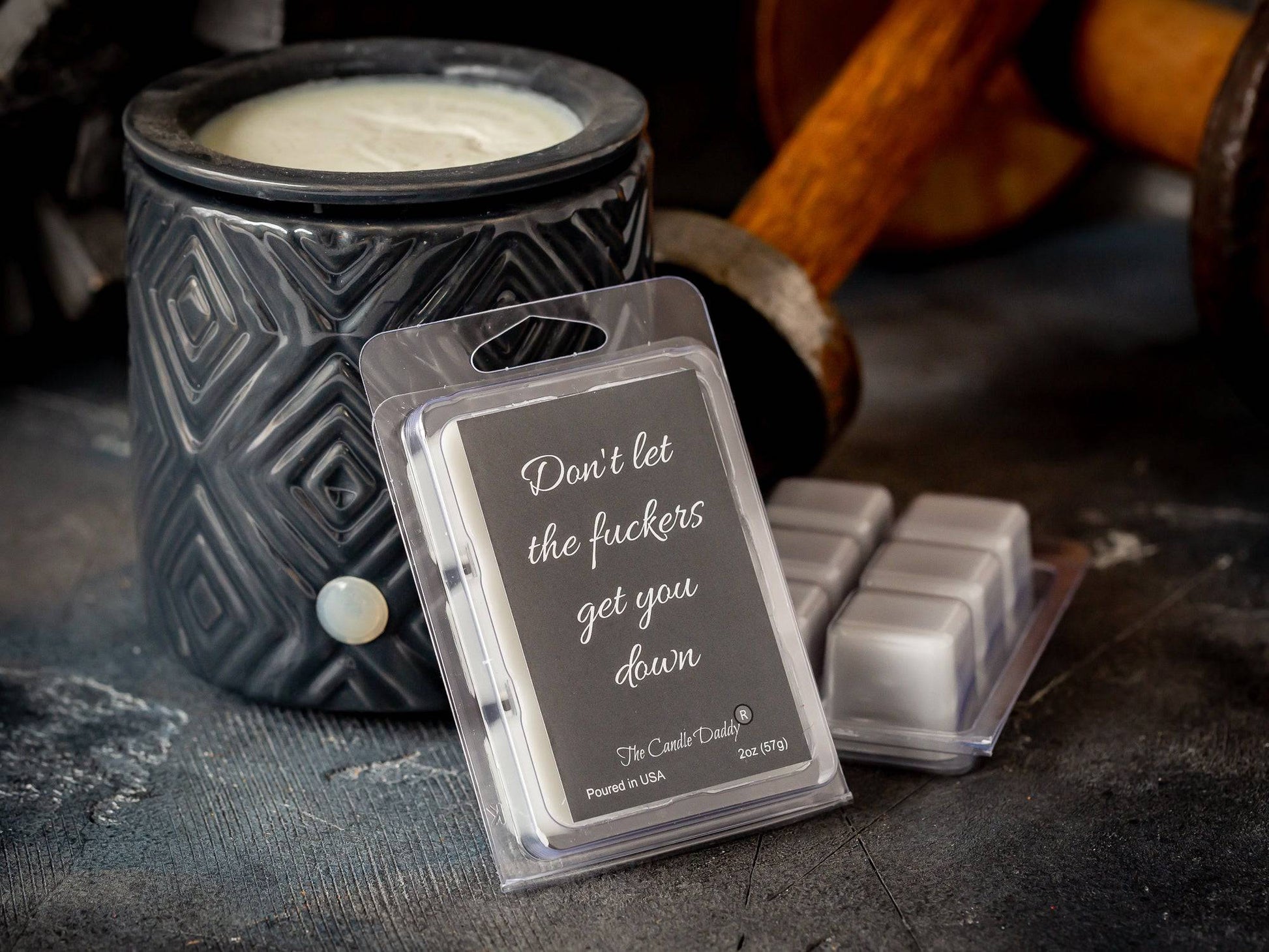 Don't Let the Fuckers Get You Down - Mango & Coconut Scented Melt - 1 Pack - 2 Ounces - 6 Cubes - The Candle Daddy