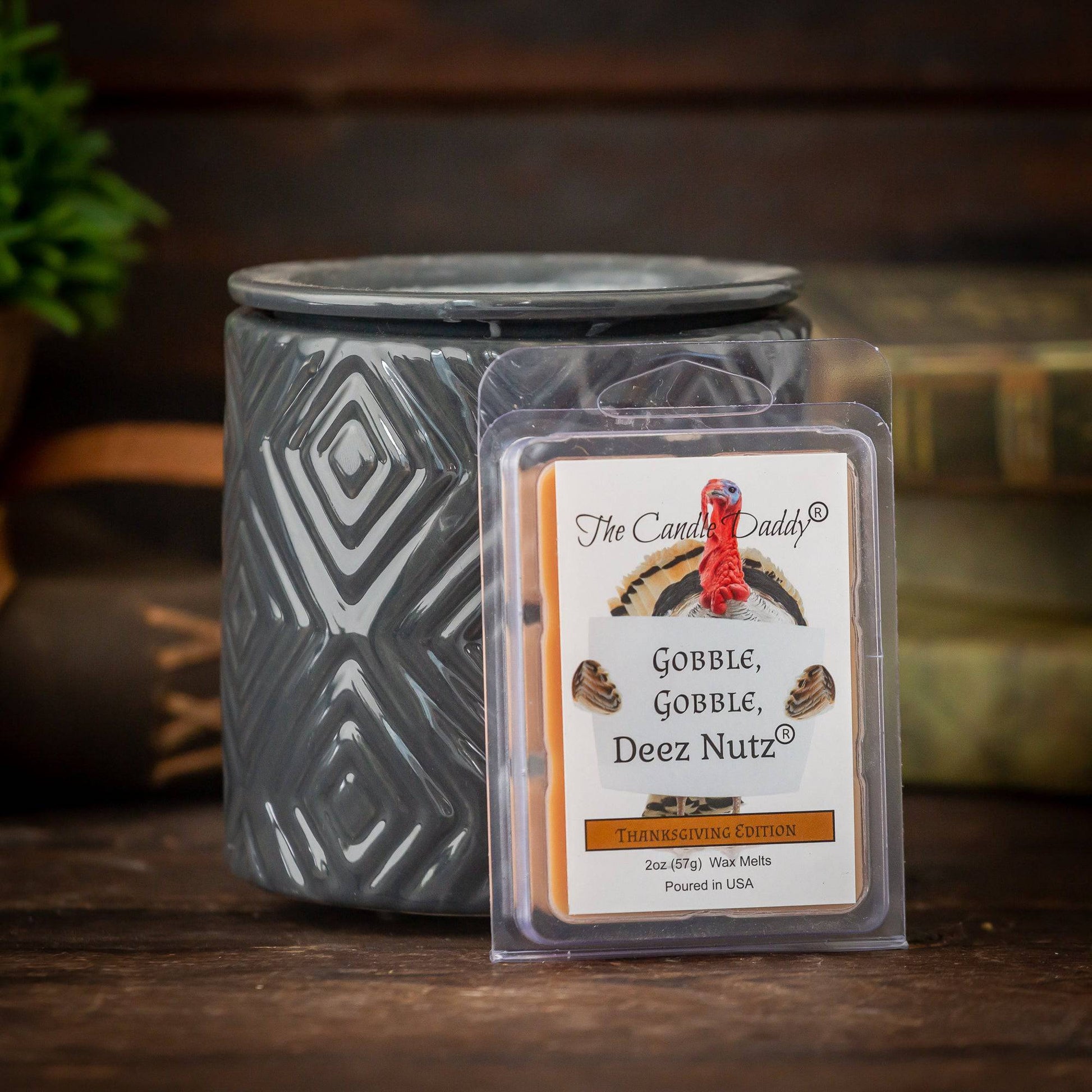 Gobble, Gobble Deez Nutz - Thanksgiving Edition - Banana Nut Bread Scented Melt - Maximum Scent Wax Cubes/Melts - 1 Pack - 2 Ounces - 6 Cubes - The Candle Daddy