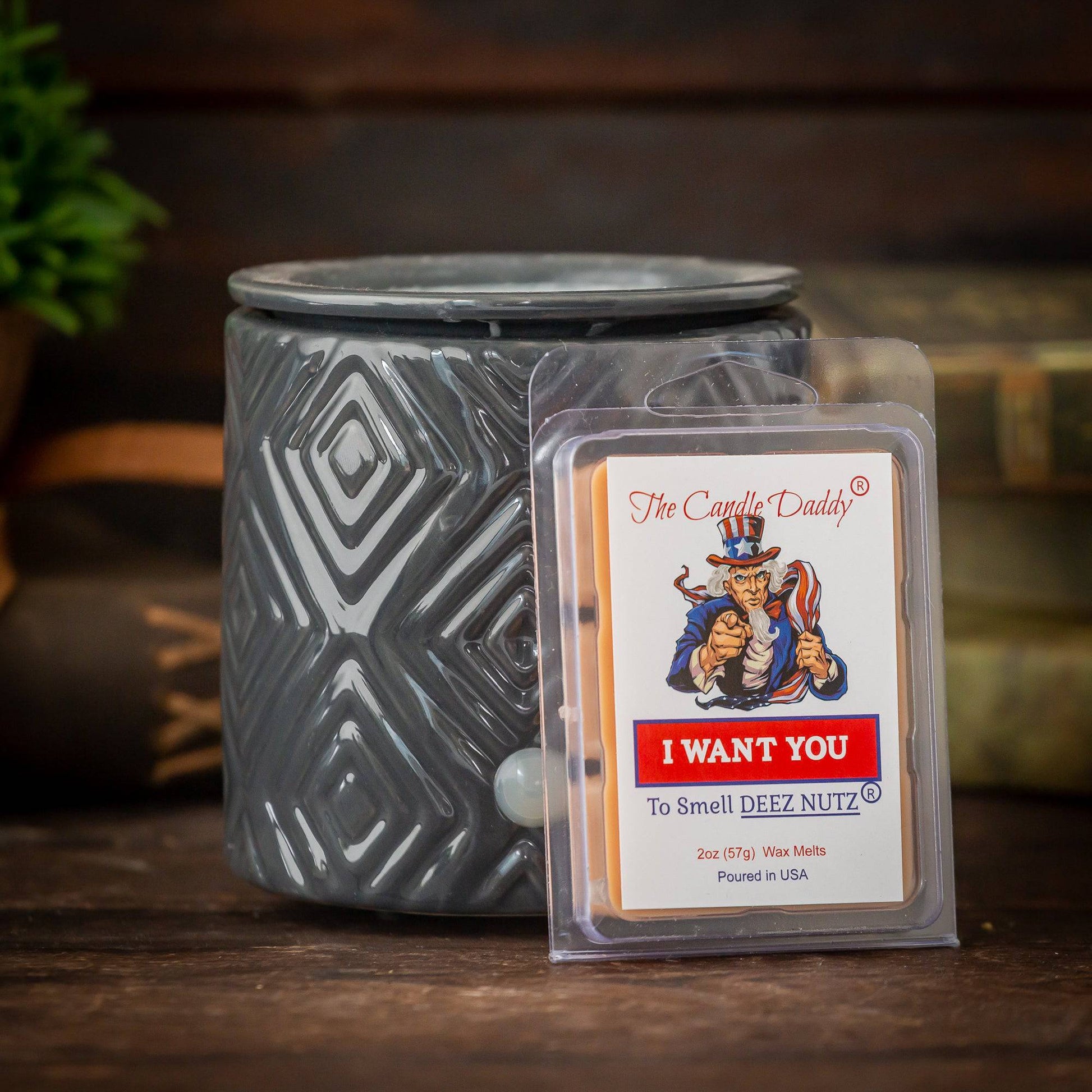 I Want You....To Smell Deez Nutz - USA Edition - Banana Nut Bread Scented - Maximum Scent Wax Cubes/Melts - 1 Pack - 2 Ounces - 6 Cubes - The Candle Daddy