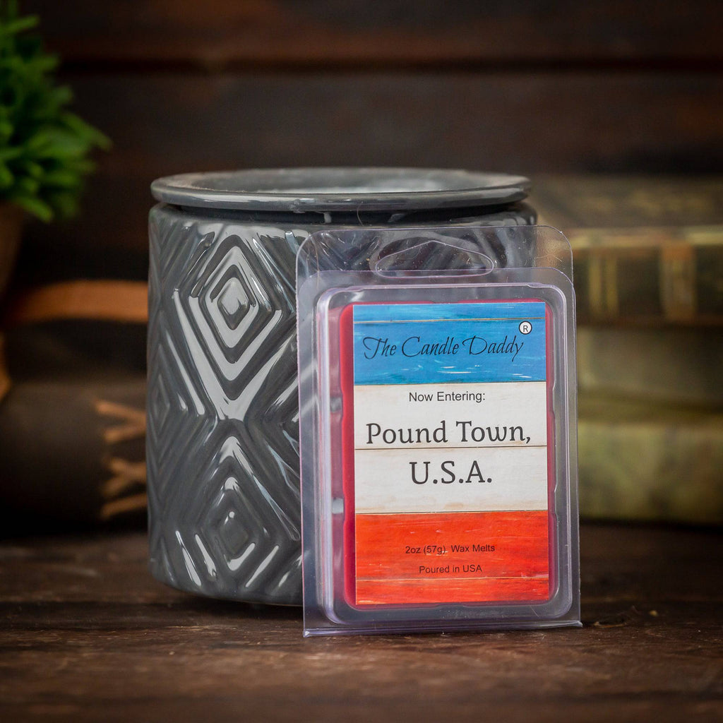 Now Entering: Pound Town, USA - Strawberry Pound Cake Scented Melt - Maximum Scent Wax Cubes/Melts - 1 Pack - 2 Ounces - 6 Cubes - The Candle Daddy