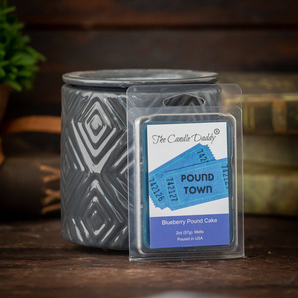 Two Tickets to Pound Town - Blueberry Pound Cake Scented Melt - Maximum Scent Wax Cubes/Melts - 1 Pack - 2 Ounces - 6 Cubes - The Candle Daddy