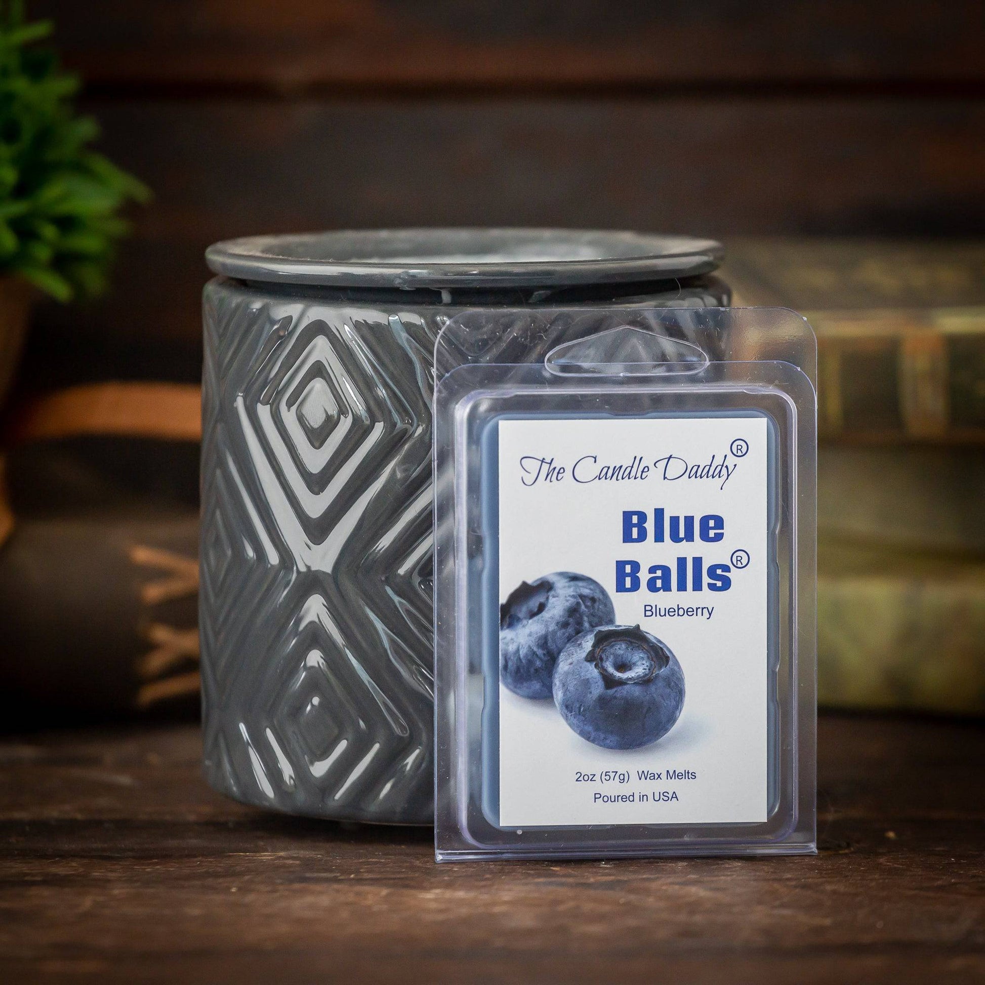 Two Blue Balls - Ripe Blueberry Scented Melt - Maximum Scent Wax Cubes/Melts - 1 Pack - 2 Ounces - 6 Cubes - The Candle Daddy