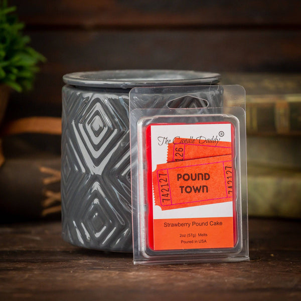Two Tickets To Pound Town - Strawberry Pound Cake Scented Melt - Maximum Scent Wax Cubes/Melts - 1 Pack - 2 Ounces - 6 Cubes - The Candle Daddy