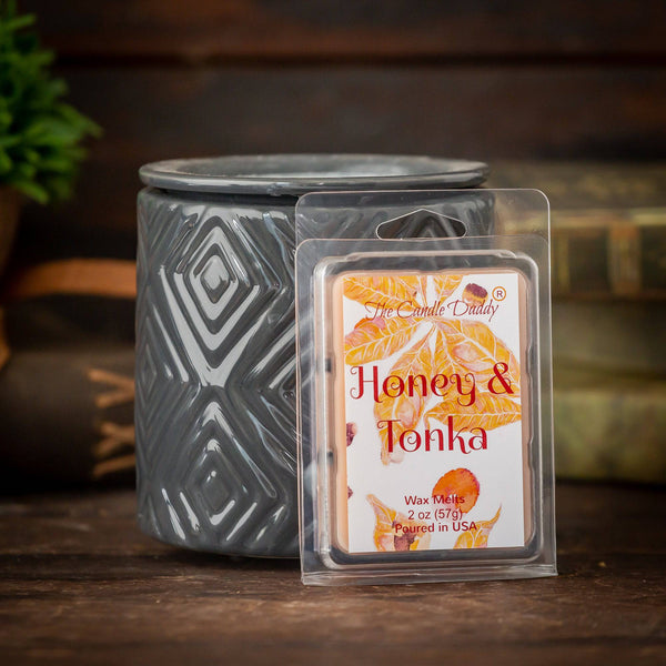Honey & Tonka - Spiced Honey and Tonka Scented Melt- Maximum Scent Wax Cubes/Melts- 1 Pack -2 Ounces- 6 Cubes - The Candle Daddy