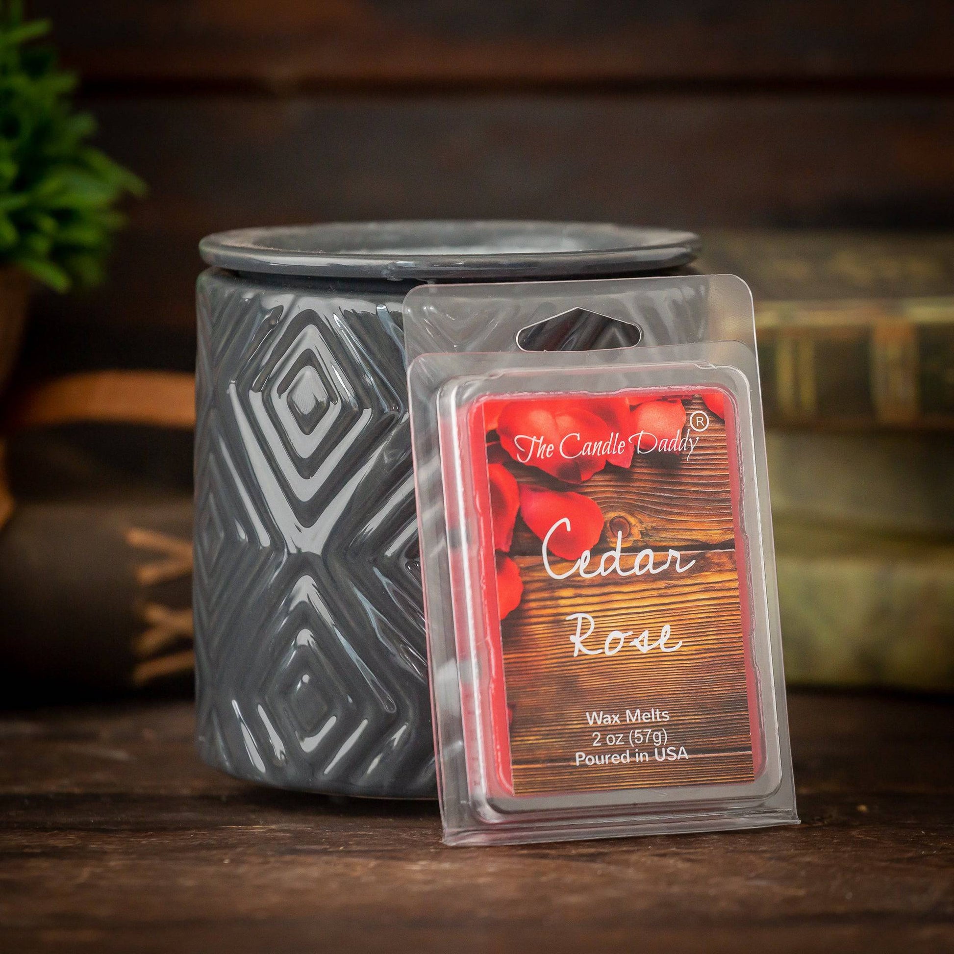 Cedar Rose - Floral Cedar Rose Champagne Scented Melt- Maximum Scent Wax Cubes/Melts- 1 Pack -2 Ounces- 6 Cubes - The Candle Daddy