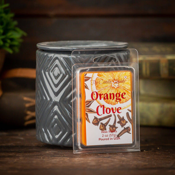 Orange Clove - Spicy Orange Citrus Scented Melt- Maximum Scent Wax Cubes/Melts- 1 Pack -2 Ounces- 6 Cubes - The Candle Daddy