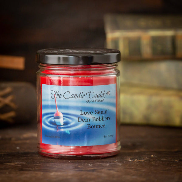 The Candle Daddy's Gone Fishin' -Love Seein' Dem Bobbers Bounce - Ripe Melons Scented Melt- Maximum Scent Jar Candle- 6 oz- 40 Hour Burn Time - The Candle Daddy