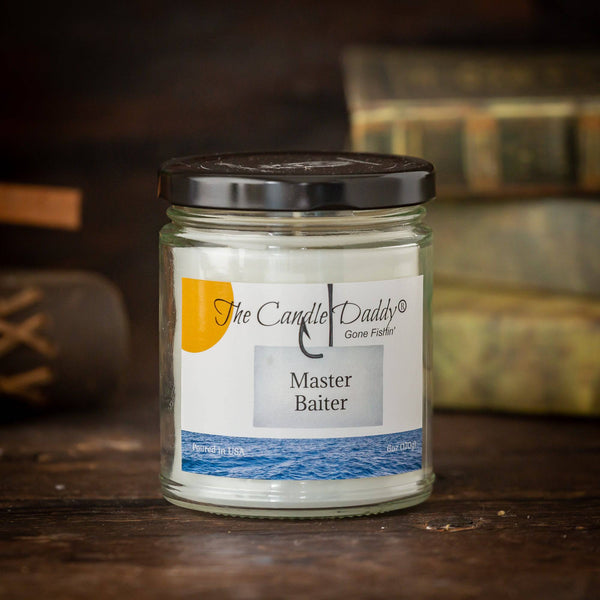 The Candle Daddy's Gone Fishin' - Master Baiter - Vanilla Hand Lotion Scented - Maximum Scent Jar Candle - 6 oz- 40 hour burn time - The Candle Daddy