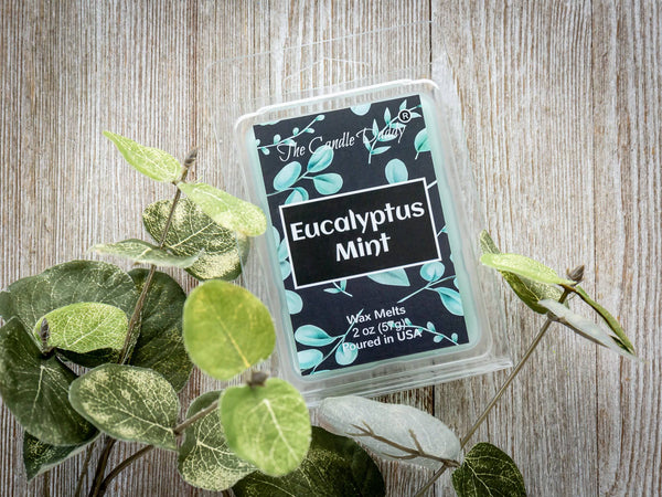 Eucalyptus Mint -  Refreshing Mint Eucalyptus Scented Melt- Maximum Scent Wax Cubes/Melts- 1 Pack -2 Ounces- 6 Cubes - The Candle Daddy